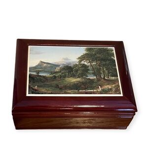 Wooden Trinket Box The Course of Empire The Arcadian Or Pastoral State Image NWT